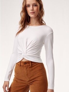 Aritzia Wilfred Free Ortiz Long Sleeve Top Size Small Soft Cozy Casual Basic